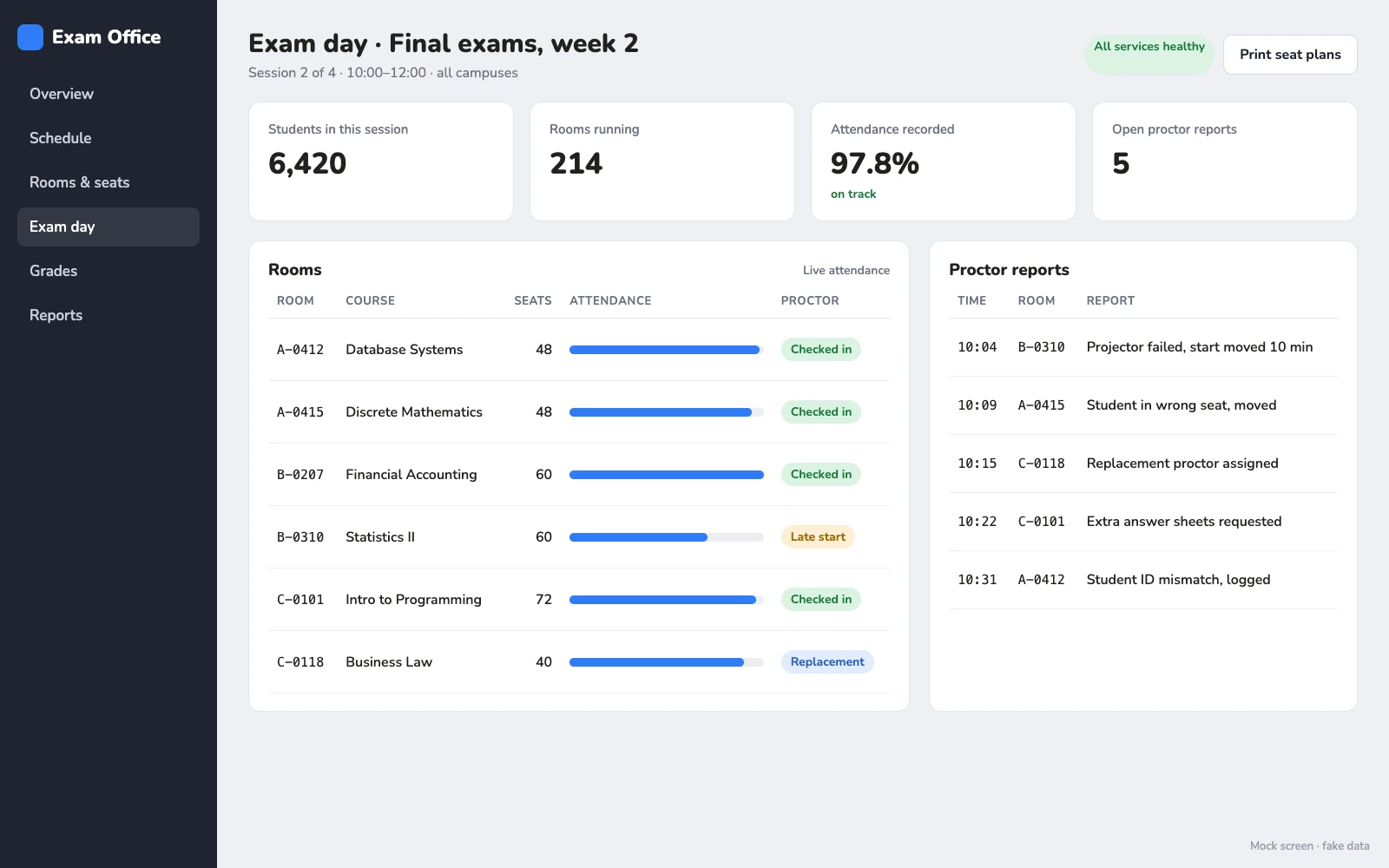 University Exam System screenshot 2